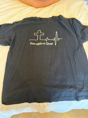 Men's Black 'Born Again in Christ' Graphic Tee